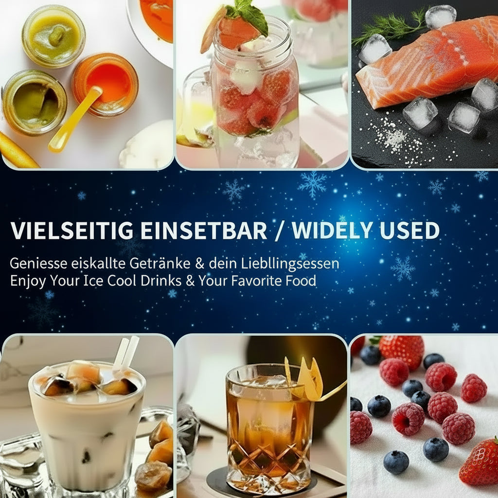 4er-Pack Eiswürfelform-Set in Zufallsfarben mit Tablett