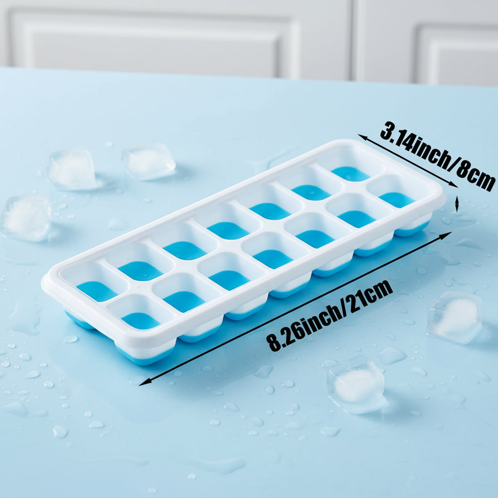 4er-Pack Eiswürfelform-Set in Zufallsfarben mit Tablett